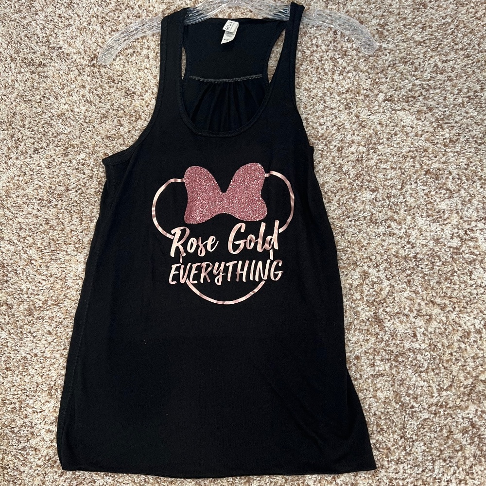 ~Rose Gold Everything Minnie Mouse Racer Back Tank Top